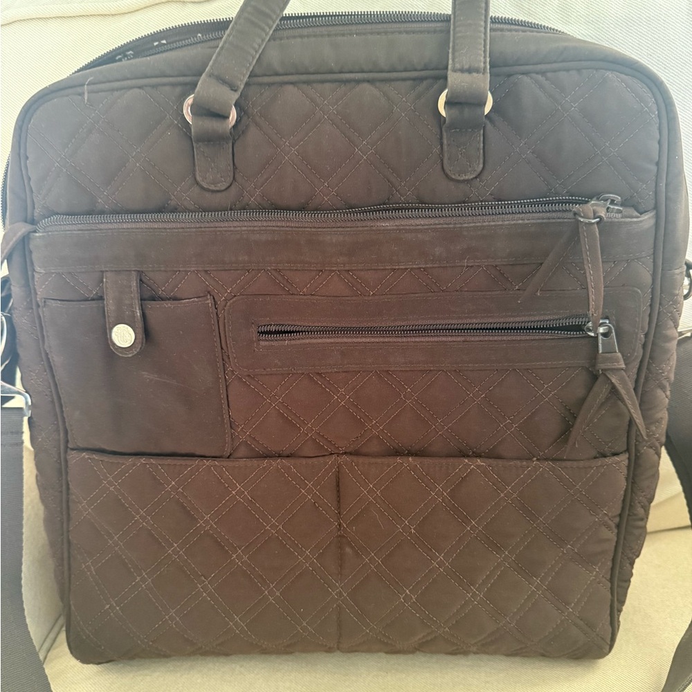Vera Bradley Quilted Laptop Tote Bag for Women - Brown 13x13